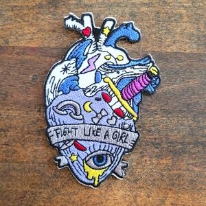 Fight Like A Girl Punk Rock Feminist 90'S 2000s Embroidered Iron on Patch